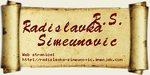 Radislavka Simeunović vizit kartica